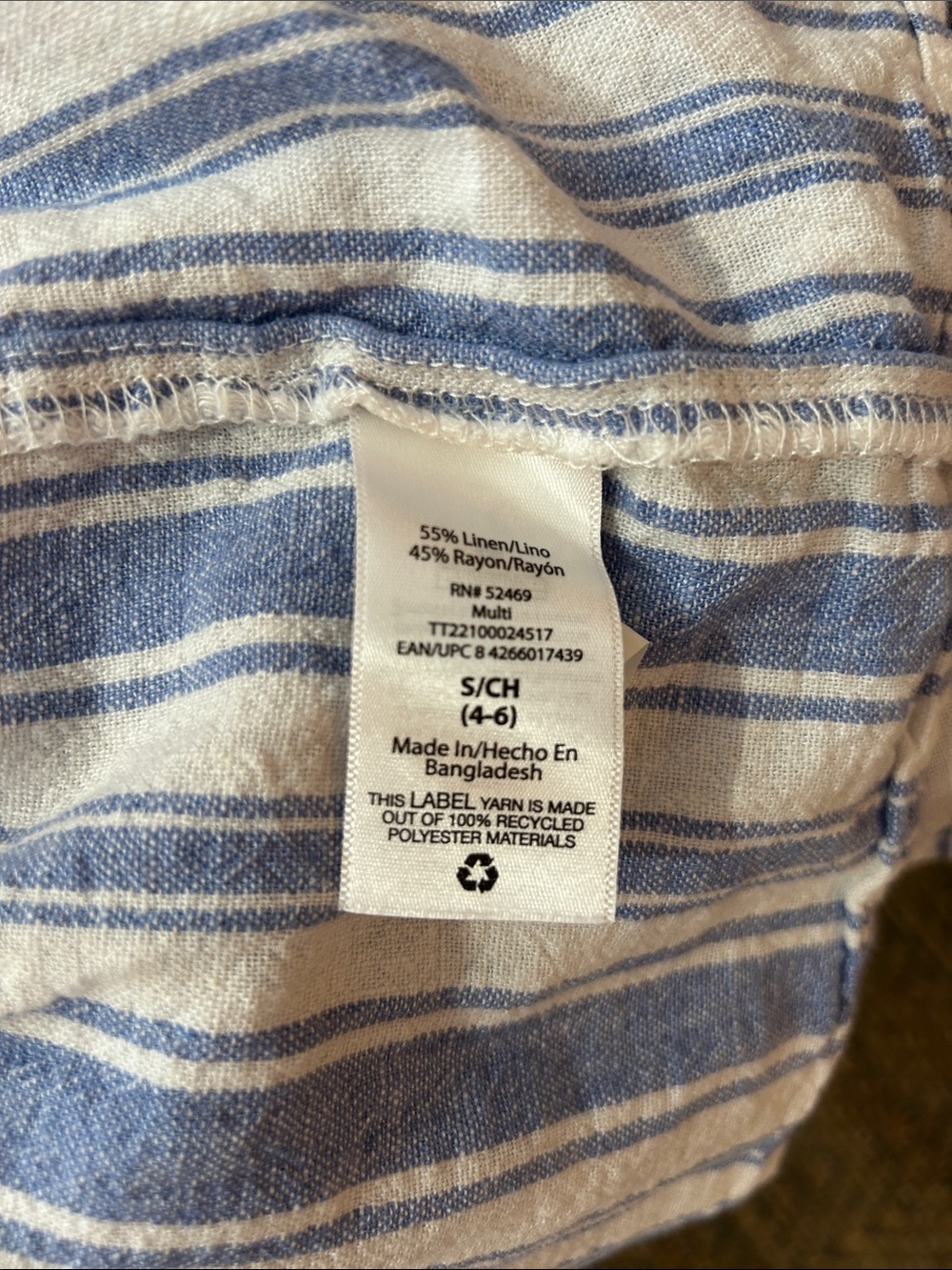 Time and Tru Blue and White Striped Midi Dress - Picture 4 of 4